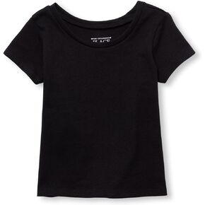 The Children's Place Baby Girls and Toddler Basic Lase Short Sleeve Tees Shirt ، Black Single ، 5t Us in Kuwait