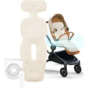 Mima Stroller Cooling Pad with USB Fan Flo Donut | Ultra-Breathable Mesh Seat Liner | External Battery Design for Baby Safety | Universal Fit for 0-4 Years | for Hot Days & Summer in Saudi Arabia