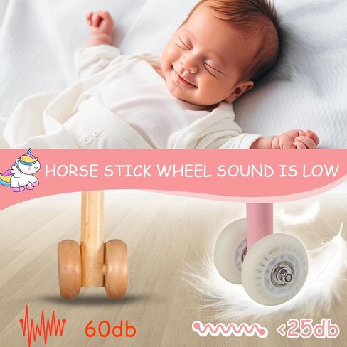 Hobby Horse on a Stick,30 to 50In Stick Horse for Kids 3-12 Years Plush Handcrafted Party Cowgirl Music Pink Pony Horse Toy with Illuminated Wheel Stainless Steels Soft Sponge Handle (Pink) in Kuwait