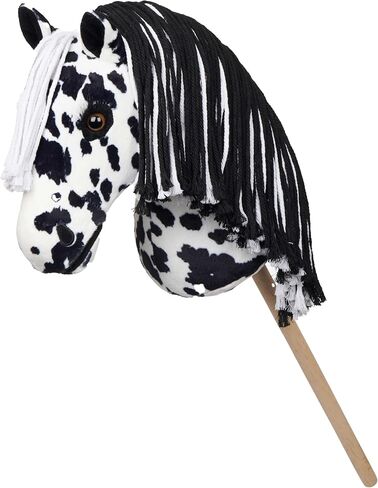 LeMieux Hobby Horse Dakota - Black and White Appaloosa - Realistic Head - Perfect for Kids in Saudi Arabia