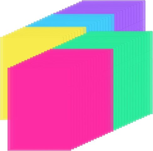 Fainne 100 Pack Plastic Document Folders Colored Clear File Folders Plastic Pockets Sleeves Letter Size 8.7 x 12.2 Inches A4 Assorted Colors for School Office Supplies in Kuwait