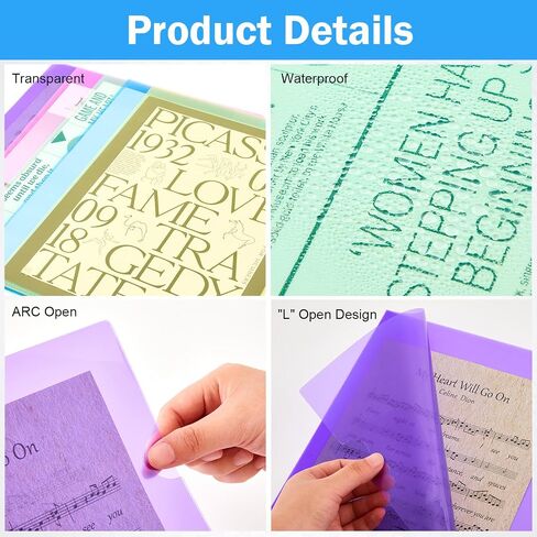 Fainne 100 Pack Plastic Document Folders Colored Clear File Folders Plastic Pockets Sleeves Letter Size 8.7 x 12.2 Inches A4 Assorted Colors for School Office Supplies in Kuwait