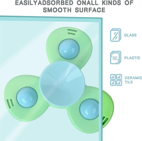 TOHIBEE 3-Piece Suction Cup Spinner Toys for 1-3 Year Old Boys & Girls - Spinning Sensory Toys for Toddlers 12-18 Months - First Birthday Gifts in Saudi Arabia