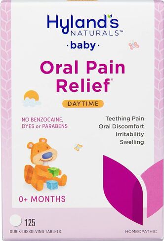 Hyland's Baby Nighttime Soothing Tablets with Chamomilla, Natural Relief of Oral Discomfort, Irritability, and Swelling, Up to 62 Doses (Pack of 1, 125 Count Total) in Saudi Arabia