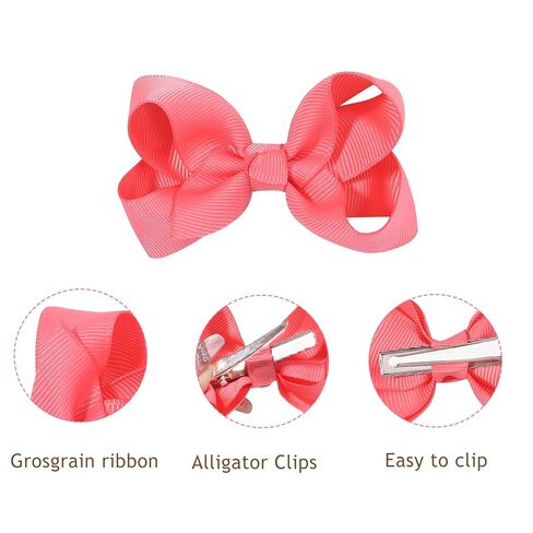 40PCS 4.5 Inch Hair Bows for Girls Grosgrain Ribbon Toddler Hair Accessories with Alligator Clips for Toddlers Baby Girls Kids Teens in Pairs in Saudi Arabia