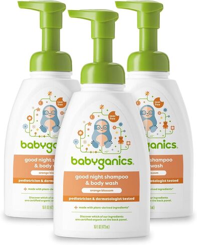Babyganics Baby Shampoo + Body Wash Pump Bottle, Fragrance Free, 16oz, 3 Pack in Saudi Arabia