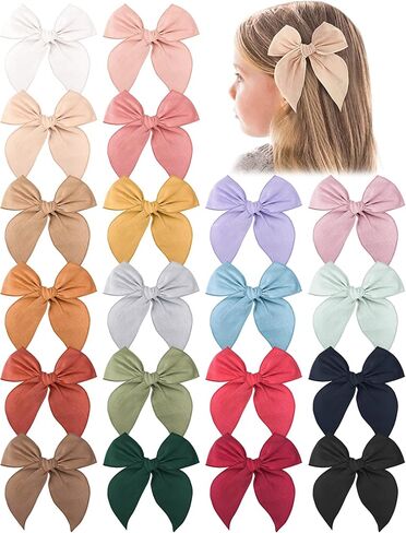 Niceye Fable Girls Bows Bows Cotton Linen Clips Hair Clips أو Little Girls Choilers Kids Leader Handmade Assories - 5.5 "Bow in Kuwait