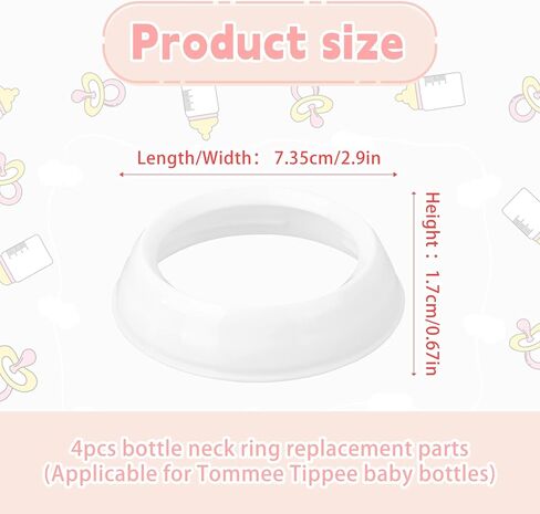 4pcs Replacement Nipple Rings Collars for Tommee Tippee, BPA Free Leakproof Screw Rings Baby Bottle Replacement Parts in Saudi Arabia