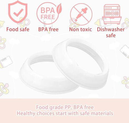 4pcs Replacement Nipple Rings Collars for Tommee Tippee, BPA Free Leakproof Screw Rings Baby Bottle Replacement Parts in Saudi Arabia
