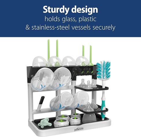 Dr. Brown's Drying Tower, Stand-Up Drying Rack, Countertop Baby Bottle Drying with Organized Storage for Baby Essentials, Space Saving Vertical Rack in Saudi Arabia