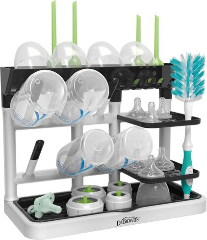 Dr. Brown's Drying Tower, Stand-Up Drying Rack, Countertop Baby Bottle Drying with Organized Storage for Baby Essentials, Space Saving Vertical Rack in Saudi Arabia