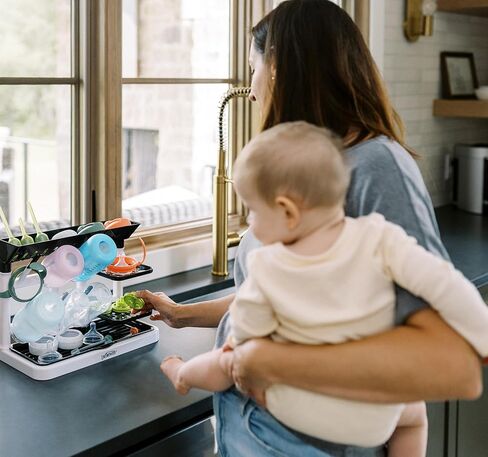 Dr. Brown's Drying Tower, Stand-Up Drying Rack, Countertop Baby Bottle Drying with Organized Storage for Baby Essentials, Space Saving Vertical Rack in Saudi Arabia