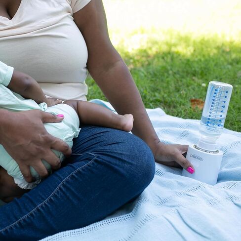 Dr. Brown's Travel Baby Bottle Warmer, Quickly Warms Breast Milk and Water for Formula On-The-Go, Portable, Rechargeable, Cordless with 3 Bottle Adapters in Kuwait