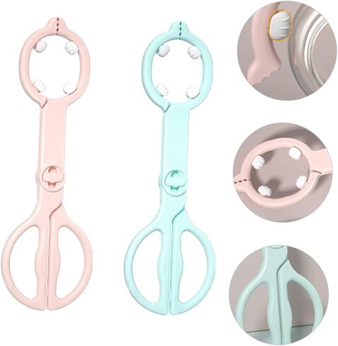 Eringogo 2pcs ملقط زجاجة زجاجة طويلة مقبض مقبض المشبك للتغذية لإزالة آمنة من مصاعد الزجاجات من ملقط مريح مع قبضة مسننة سهلة التنظيف in Kuwait