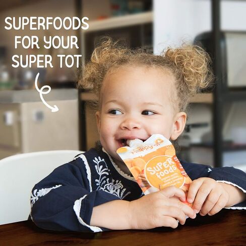 Happy Tot Organics Stage 4 Baby Food Pouches, Gluten Free, Vegan Snack, SuperFoods Fruit & Veggie Puree & Chia Variety Pack, 4.22 Ounce (Pack of 16), Amazon Exclusive in Kuwait