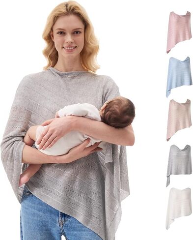 Momcozy Nursing Cover for Breastfeeding, Soft Privacy Poncho, Multi-Use Nursing Shawl, Portable Breast Feeding Covers for Women, Includes Laundry Bag (Brown) in Saudi Arabia