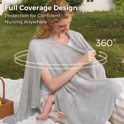 Momcozy Nursing Cover for Breastfeeding, Soft Privacy Poncho, Multi-Use Nursing Shawl, Portable Breast Feeding Covers for Women, Includes Laundry Bag (Brown) in Saudi Arabia