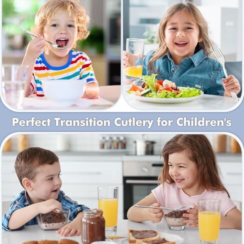 DRKIO Stainless Steel Toddler Forks Set - 6 Pieces Kids Forks Set Children Safe Food Grade Kids Silverware Small Forks Metal Toddler Utensils Dishwasher Safe Mirror Polished in Saudi Arabia