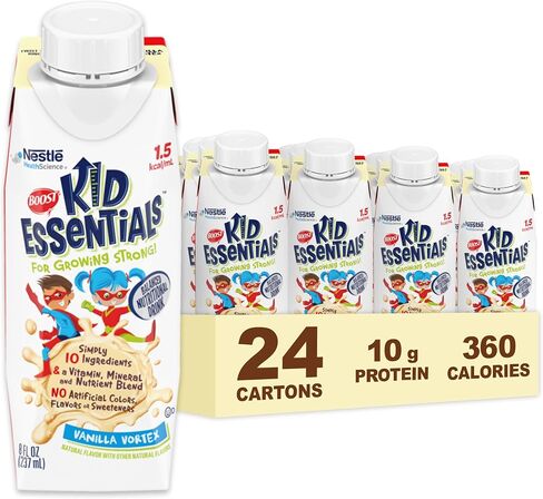 BOOST KID ESSENTIALS 1.5 Balanced Nutritional Drink for Children, Vanilla Vortex, 24 Count in Saudi Arabia
