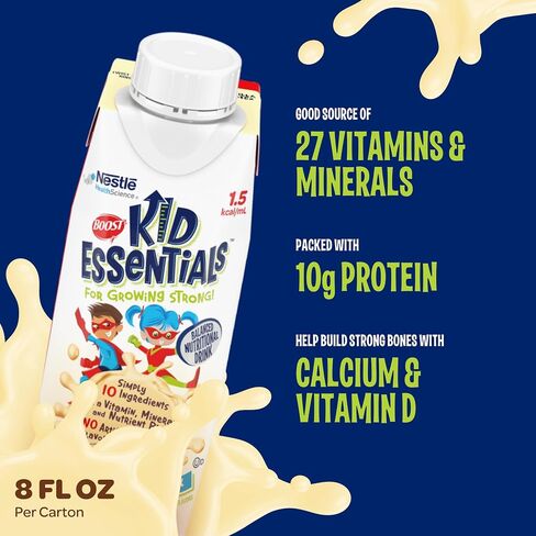 BOOST KID ESSENTIALS 1.5 Balanced Nutritional Drink for Children, Vanilla Vortex, 24 Count in Saudi Arabia