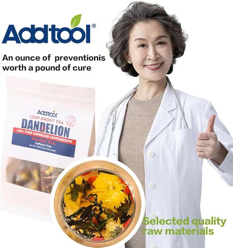 Addtool Dandelion Goji chrysanthemum Tea مع مزيج طبيعي من 7 أعشاب خالية من الكافيين ， تشمل كاسيا بذور ، عرق السوس ، قشر البرتقال ، غاردينيا ، كبد الدعم والكلى ، التخلص من السموم ، شاي الكلى (1Pack ، 150 جرام) in Saudi Arabia