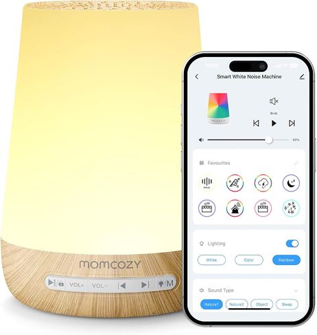 آلة صوت الطفل ، آلة ضوضاء بيضاء Momcozy للطفل نائم مع ضوء الليل ، مدرب نوم صغير مع 34 صوتًا مهدئًا ، مؤقت ، التحكم عن بُعد ، روتين النوم الشخصي (الأزرق) in Saudi Arabia