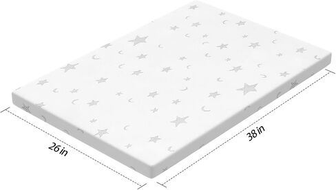 Pack and Play Mattress Pad 38"x26"x1.5" for Playpen and Playard, Soft Breathable Waterproof Cover, Baby Pack N Play Mattresses Topper in Saudi Arabia