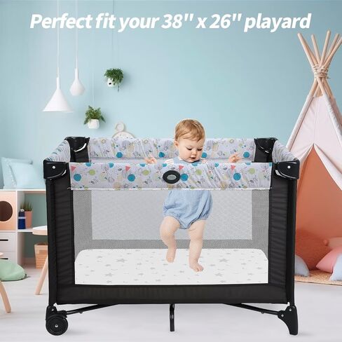 Pack and Play Mattress Pad 38"x26"x1.5" for Playpen and Playard, Soft Breathable Waterproof Cover, Baby Pack N Play Mattresses Topper in Saudi Arabia