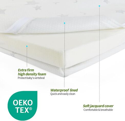 Pack and Play Mattress Pad 38"x26"x1.5" for Playpen and Playard, Soft Breathable Waterproof Cover, Baby Pack N Play Mattresses Topper in Saudi Arabia