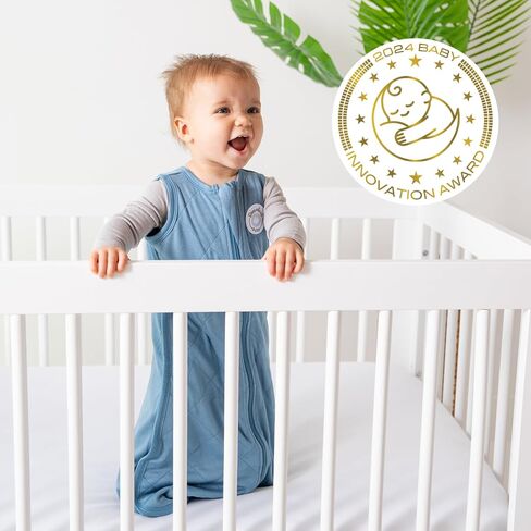 Dreamland Baby Lightweight Bamboo Viscose Sleep Sack (0-6 Months). 1.0 TOG Ultra Soft Blanket w/ 2-Way Zipper. 95% Viscose, 5% Spandex (Sage) in Kuwait