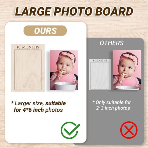 Bosctanuc Large My First Year Picture Frame for 33 x 22 Inch Wooden Photo Board ,12 Monthly Photo Display 1st Birthday Decorations Baby Gift for Newborn Keepsake,Baby Monthly Milestone (Classic, Wood, 33X22) in Saudi Arabia