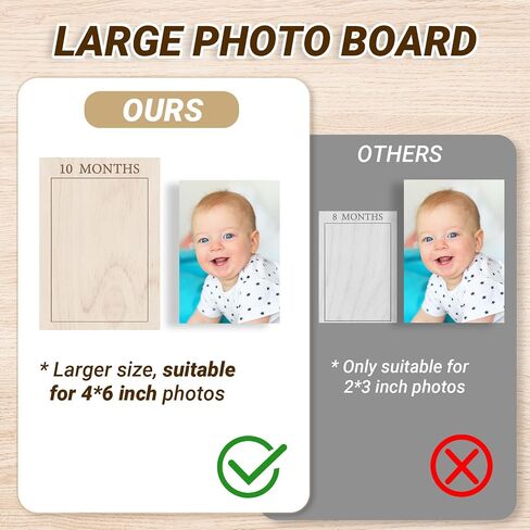 Bosctanuc Large My First Year Picture Frame for 33 x 22 Inch Wooden Photo Board ,12 Monthly Photo Display 1st Birthday Decorations Baby Gift for Newborn Keepsake,Baby Monthly Milestone (Classic, Wood, 33X22) in Saudi Arabia