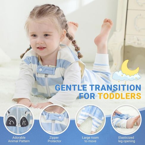 طفل نائم صغير مع أقدام 1-6T كيس نوم بلا أكمام للمشاة in Kuwait