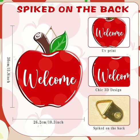 Back to School Welcome Sign Cute School Pencil Wooden Hanging Decoration Welcome Back to School Door Hanger for Teacher Student Classroom Front Porch in Saudi Arabia