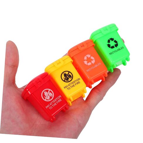 Toyvian 20pcs Mini Trash Can - Mini Toy Garbage Can - Small Desktop Storage Bin with Lids for Trash Party Favor Garbage Truck Birthday Decoration in Kuwait