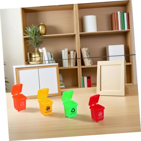 Toyvian 20pcs Mini Trash Can - Mini Toy Garbage Can - Small Desktop Storage Bin with Lids for Trash Party Favor Garbage Truck Birthday Decoration in Kuwait