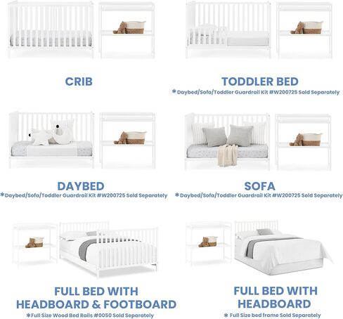 Delta Children Ruby 6-in-1 Crib & Change Table Set 2 قطعة-GreenGuard Gold Certified ، Bianca White in Kuwait