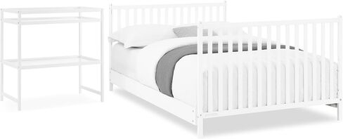 Delta Children Ruby 6-in-1 Crib & Change Table Set 2 قطعة-GreenGuard Gold Certified ، Bianca White in Kuwait