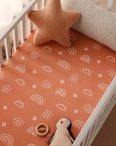 Yoofoss Baby Crib Sheets 2 Pack for Boys and Girls - 52 × 28 ملاءمة ورقة سرير محايدة للسرقة القياسية والمرتبة الصغار ، عالم حيوانات ميكروفيات ناعمة فائقة التنفس in Saudi Arabia