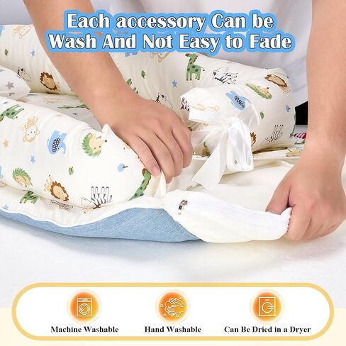 Baby Lounger for Newborn, Portable Breathable Baby Nest Infant Lounger Adjustable U-Shaped Safety Bumper for Cozy Comfort - Grey Houndstooth in Saudi Arabia