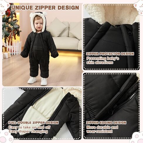 Baby Girls Boys Snowsuit Newborn Winter Clothes Jumpsuit Romper Infant Hooded Fleece Coat Jacket Outwear in Kuwait