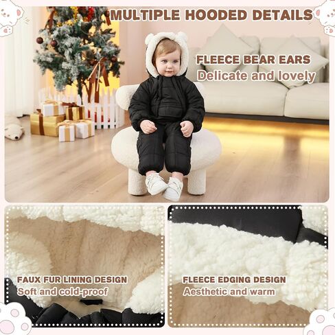Baby Girls Boys Snowsuit Newborn Winter Clothes Jumpsuit Romper Infant Hooded Fleece Coat Jacket Outwear in Kuwait