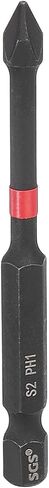 HARFINGTON #1 Phillips Impact Screwdriver Bit PH1 1/4" Hex Shank 3" (75mm) Long Magnetic Cross Head Drill Bits S2 Steel Industrial Screw Driver for Impact Power Drivers, Black/Red in Saudi Arabia