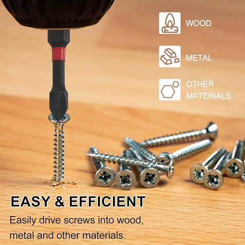 HARFINGTON #1 Phillips Impact Screwdriver Bit PH1 1/4" Hex Shank 3" (75mm) Long Magnetic Cross Head Drill Bits S2 Steel Industrial Screw Driver for Impact Power Drivers, Black/Red in Saudi Arabia