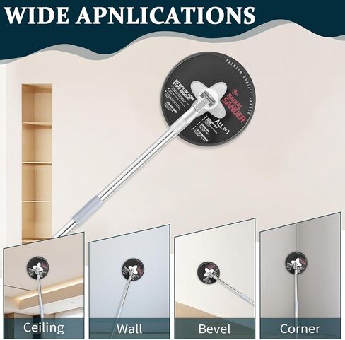 Pole Sander For Drywall, Sanding Pole – 49-93 Inch Manual Hand Drywall Sander with Extension Pole, Perfect for Painting | Complete with 5 Sanding Sheets (60, 100, 180, 240, 320 Grit) in Saudi Arabia