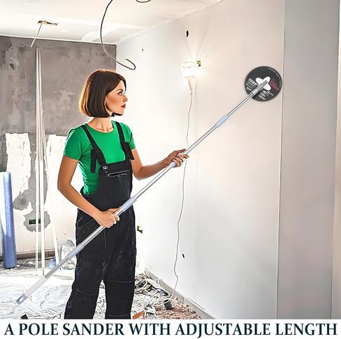 Pole Sander For Drywall, Sanding Pole – 49-93 Inch Manual Hand Drywall Sander with Extension Pole, Perfect for Painting | Complete with 5 Sanding Sheets (60, 100, 180, 240, 320 Grit) in Saudi Arabia