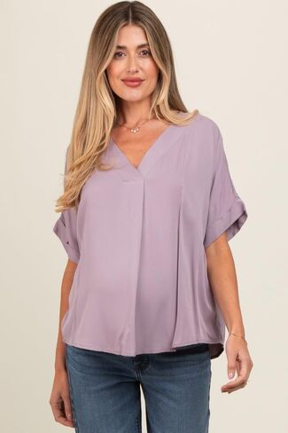 Pinkblush v-neck pin-tuck تفاصيل أمومة أعلى in Saudi Arabia