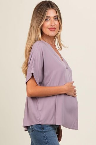 Pinkblush v-neck pin-tuck تفاصيل أمومة أعلى in Saudi Arabia