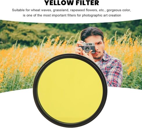 Fydun 55mm Lens Filter Full Color Lens Filter Pantical Class Digital Camera Filter Filter High Definity Filts Filter for Nikon (الأصفر) in Saudi Arabia