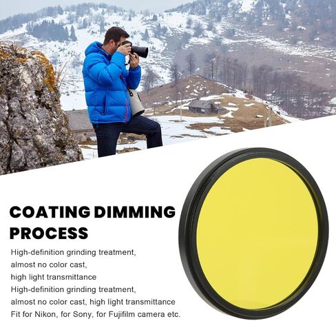 Fydun 55mm Lens Filter Full Color Lens Filter Pantical Class Digital Camera Filter Filter High Definity Filts Filter for Nikon (الأصفر) in Saudi Arabia